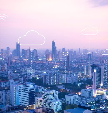 Cloud computing banner background for smart city